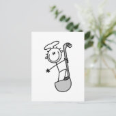 Strichmännchen Koch mit Ladle Postkarte (Stehend Vorderseite)