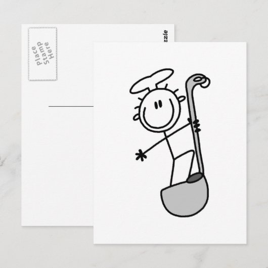 Strichmännchen Koch mit Ladle Postkarte (Vorne/Hinten)
