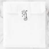 Strichmännchen Koch mit Ladle Runder Aufkleber (Tasche)