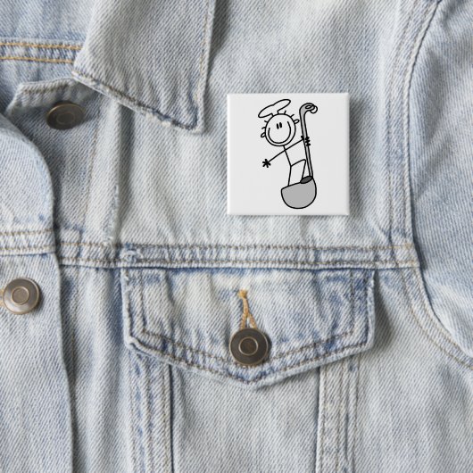 Strichmännchen-Koch mit Schöpflöffel Button (Beispiel)