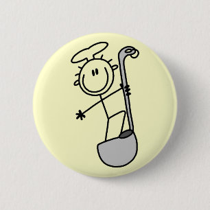 Strichmännchen-Koch mit Schöpflöffel Button