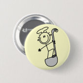 Strichmännchen-Koch mit Schöpflöffel Button (Vorne & Hinten)