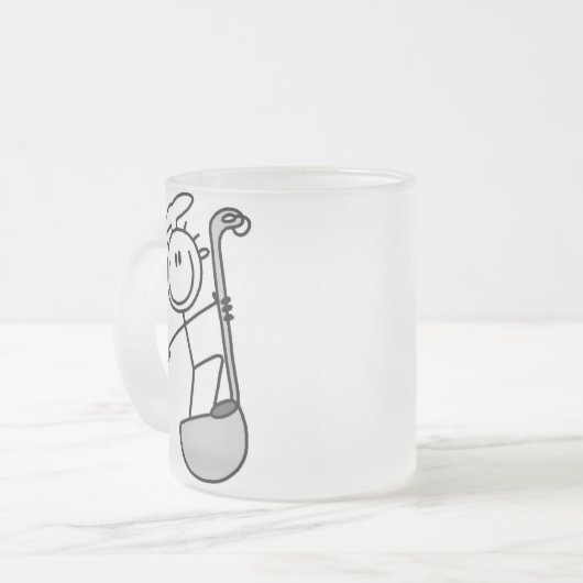 Strichmännchen-Koch mit Schöpflöffel Mattglastasse (Vorderseite Links)