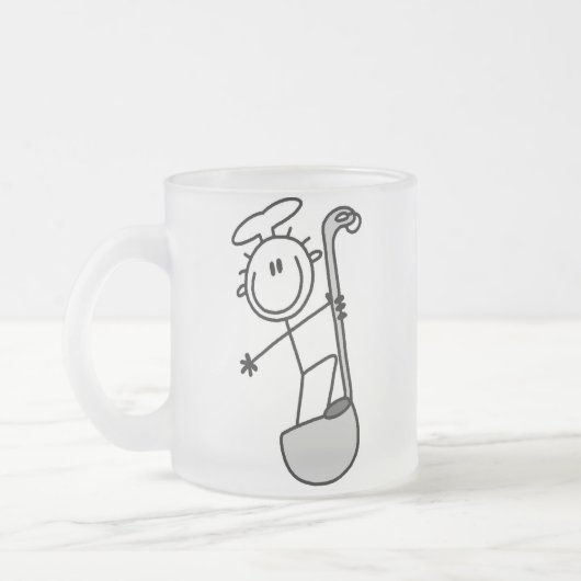Strichmännchen-Koch mit Schöpflöffel Mattglastasse (Links)