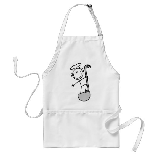 Strichmännchen-Koch mit Schöpflöffel Schürze (Vorne)