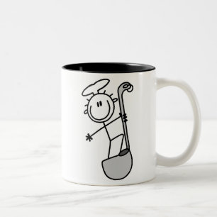 Strichmännchen-Koch Mit Schöpflöffel Zweifarbige Tasse