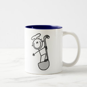 Strichmännchen-Koch mit Schöpflöffel Zweifarbige Tasse