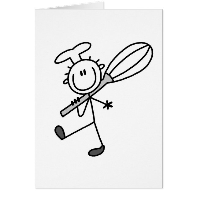 Strichmännchen-Koch mit wischen T-Shirts (Vorne)