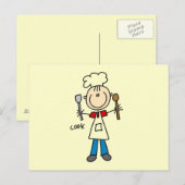Strichmännchen-Koch Postkarte (Vorne/Hinten)