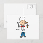 Strichmännchen-Koch Postkarte (Vorne/Hinten)