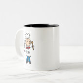 Strichmännchen Koch T - Shirt und Geschenke Zweifarbige Tasse (Vorderseite Links)