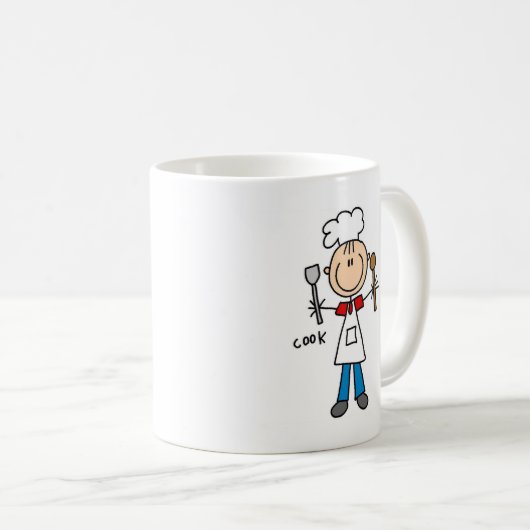 Strichmännchen-Koch-T - Shirts und Geschenke Kaffeetasse (VorderseiteRechts)