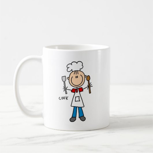 Strichmännchen-Koch-T - Shirts und Geschenke Kaffeetasse (Links)