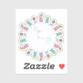 Strichmännchen-Kreis der Hexenkleber für das iPhon Aufkleber (Blatt)