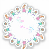 Strichmännchen-Kreis der Hexenkleber für das iPhon Aufkleber (Vorderseite)