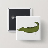 Strichmännchen Krokodil T-Shirts und Geschenke Button (Vorne & Hinten)