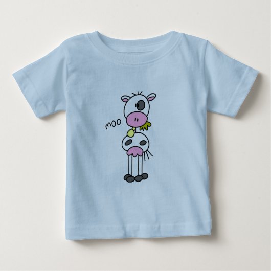 Strichmännchen-Kuh-T-Shirts und Geschenke Baby T-shirt (Vorderseite)