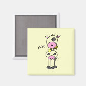 Strichmännchen-Kuh-T-Shirts und Geschenke Magnet (Vorderseite/Rückseite)