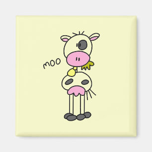 Strichmännchen-Kuh-T-Shirts und Geschenke Magnet