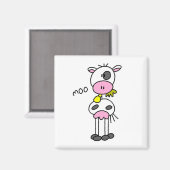 Strichmännchen-Kuh-T-Shirts und Geschenke Magnet (Vorderseite/Rückseite)