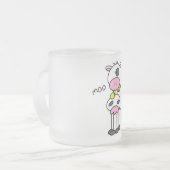 Strichmännchen-Kuh-T-Shirts und Geschenke Mattglastasse (Vorderseite Links)