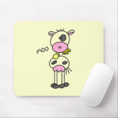Strichmännchen-Kuh-T-Shirts und Geschenke Mousepad (Mit Mouse)