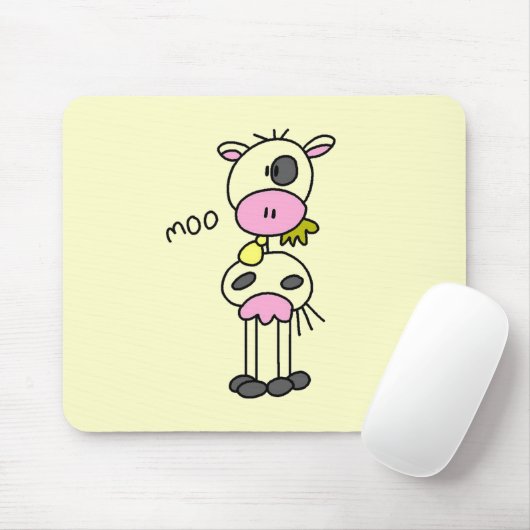 Strichmännchen-Kuh-T-Shirts und Geschenke Mousepad (Mit Mouse)