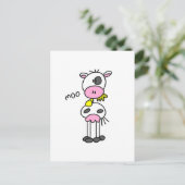 Strichmännchen-Kuh-T-Shirts und Geschenke Postkarte (Stehend Vorderseite)