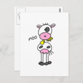 Strichmännchen-Kuh-T-Shirts und Geschenke Postkarte (Vorne/Hinten)