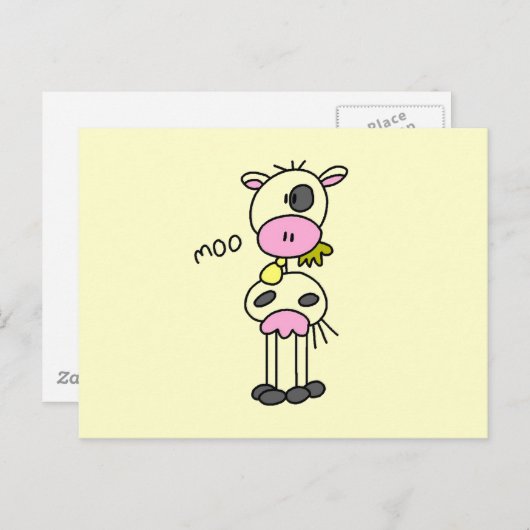 Strichmännchen Kuh Tshirts und Geschenke Postkarte (Vorne/Hinten)