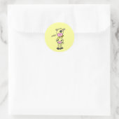 Strichmännchen Kuh Tshirts und Geschenke Runder Aufkleber (Tasche)