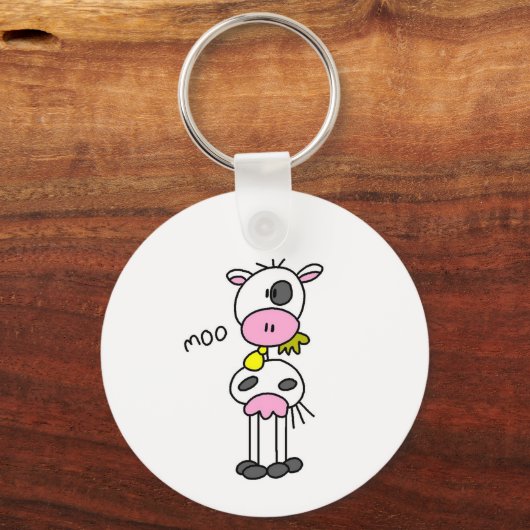 Strichmännchen Kuh Tshirts und Geschenke Schlüsselanhänger (Vorderseite)