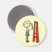 Strichmännchen-Künstler Magnet (Vorderseite/Rückseite)