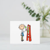 Strichmännchen-Künstler Postkarte (Stehend Vorderseite)