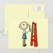Strichmännchen-Künstler Postkarte (Vorne/Hinten)