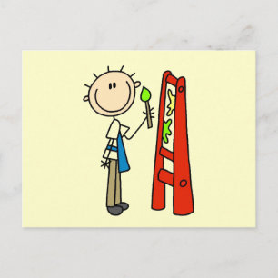 Strichmännchen-Künstler Postkarte