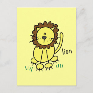 Strichmännchen Lion T - Shirt und Geschenke Postkarte