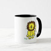 Strichmännchen-Löwe-T - Shirts und Geschenke Tasse (VorderseiteRechts)