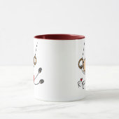 Strichmännchen Mädchen an den Ringen Tasse (Zentrum)