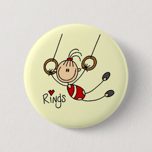 Strichmännchen Mädchen auf Ringe T-Shirts und Gesc Button
