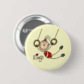 Strichmännchen Mädchen auf Ringe T-Shirts und Gesc Button (Vorne & Hinten)
