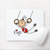 Strichmännchen Mädchen auf Rings-Mauspad Mousepad (Mit Mouse)