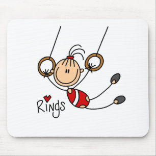 Strichmännchen Mädchen auf Rings-Mauspad Mousepad