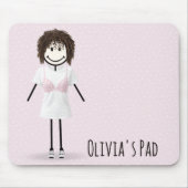 Strichmännchen Mädchen Brustkrebs Überlebende Mousepad (Vorne)