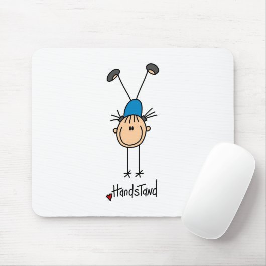 Strichmännchen-Mädchen, das Handstands Mousepad (Mit Mouse)