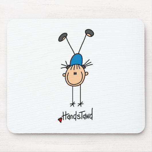 Strichmännchen-Mädchen, das Handstands Mousepad (Vorne)