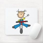 Strichmännchen-Mädchen fährt Roller Mousepad (Mit Mouse)