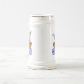 Strichmännchen Mädchen Fischen Bierglas (Mittel)