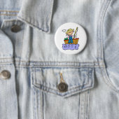 Strichmännchen Mädchen Fischen Button (Beispiel)