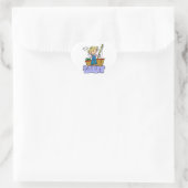 Strichmännchen Mädchen Fischen Herz-Aufkleber (Tasche)